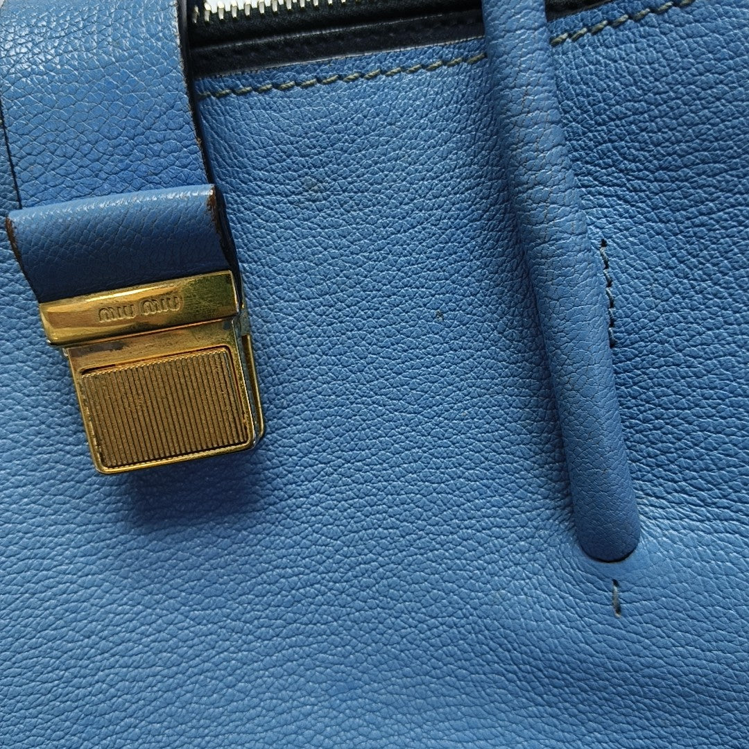 Calfskin Shoulder Bag Blue