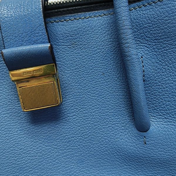 Calfskin Shoulder Bag Blue