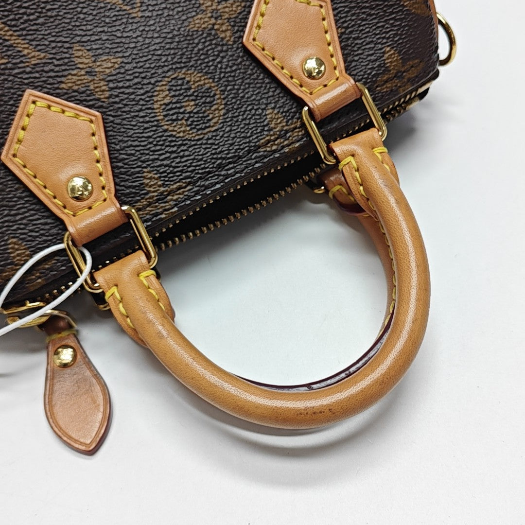 SPEEDY Nano Monogram Coated Canvas Brown