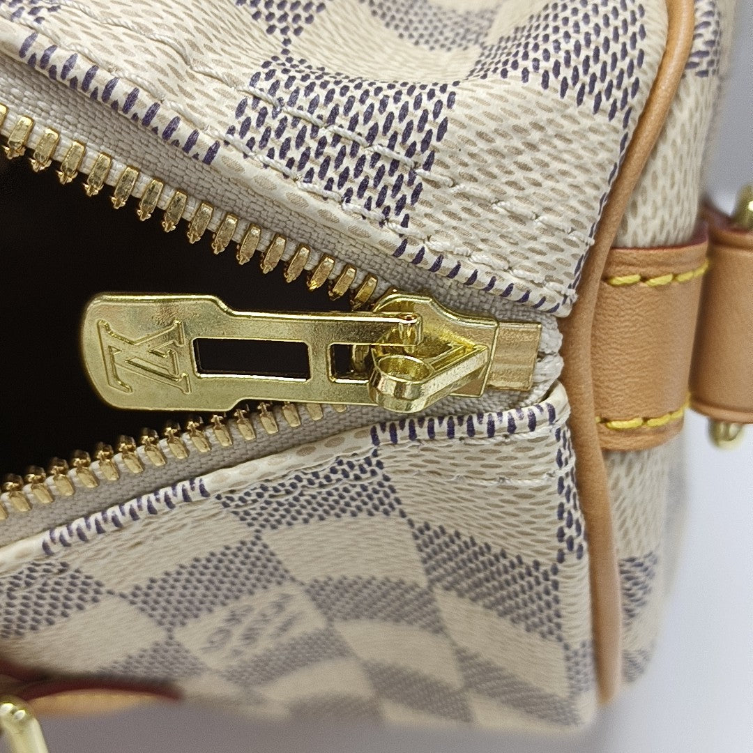 SPEEDY 25 Damier Azur Coated Canvas White