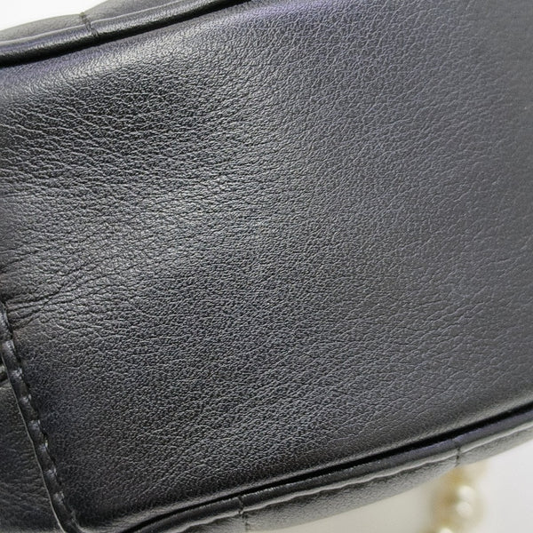 ROUND Mini Quilted Calfskin Black