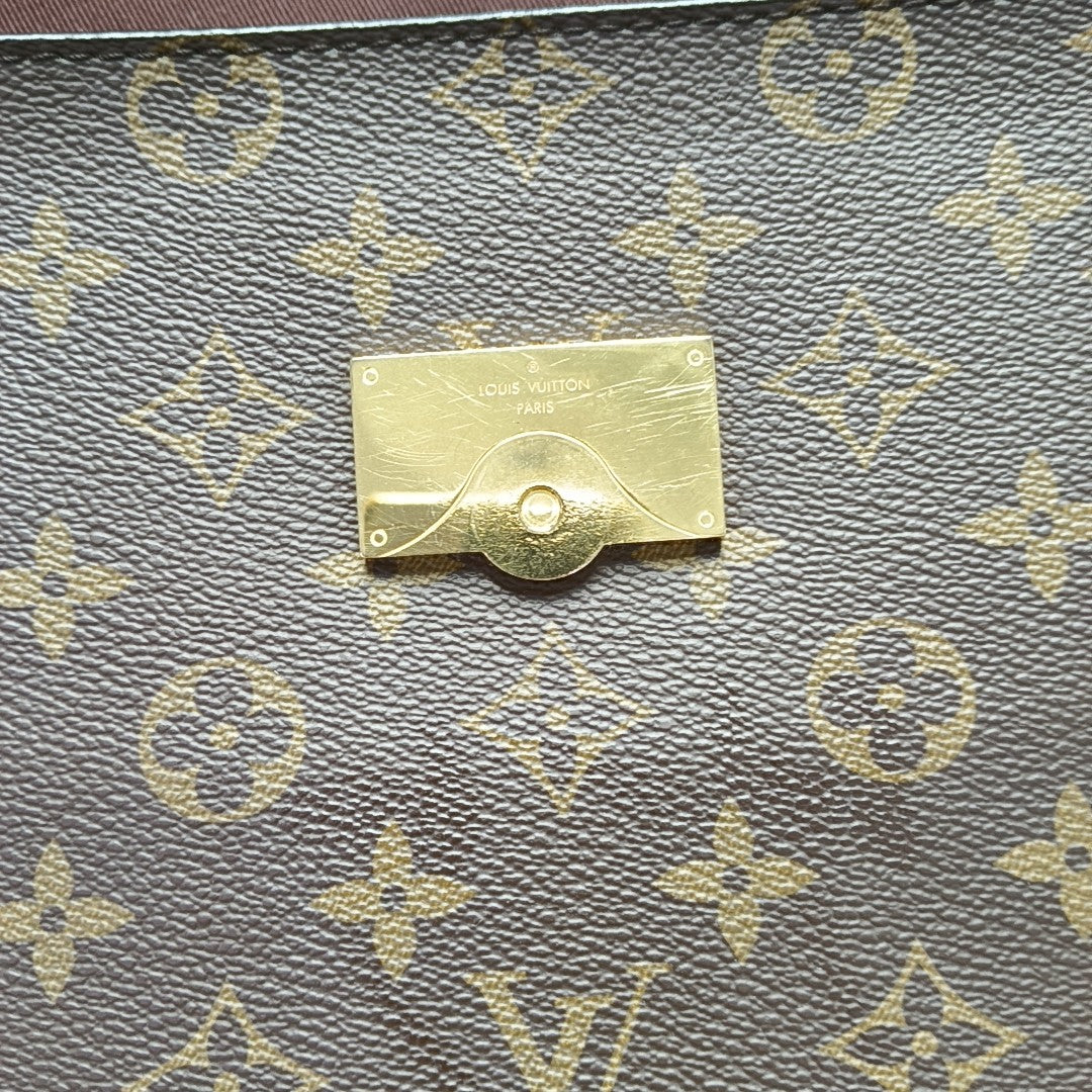 CLUNY MM Monogram Coated Canvas Brown