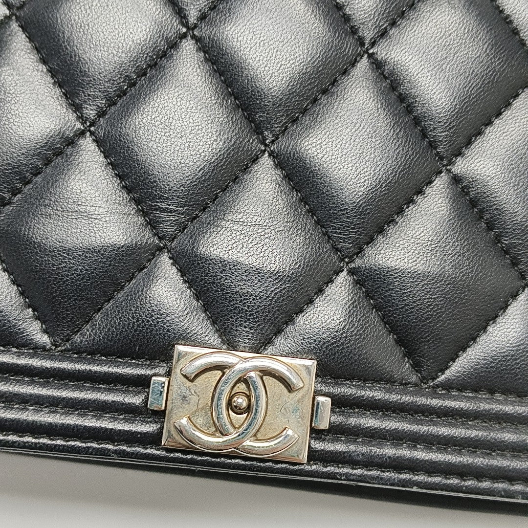 BOY CHANEL Mini Quilted Lambskin Black