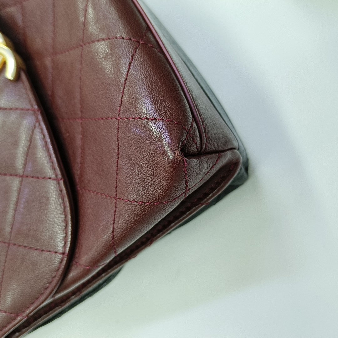 Quilted Lambskin Shoulder Bag Red