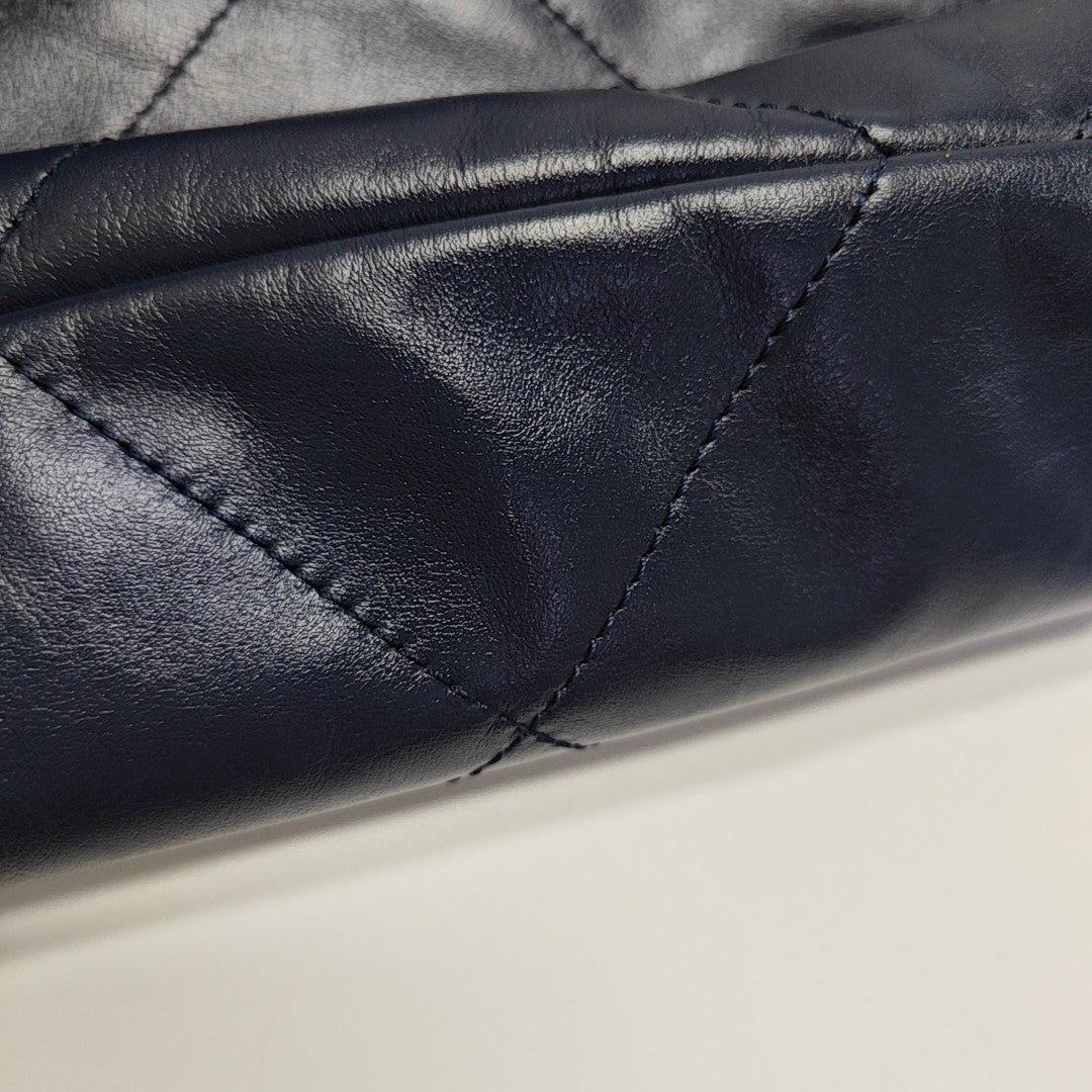 CHANEL 22 Medium Quilted Calfskin Blue