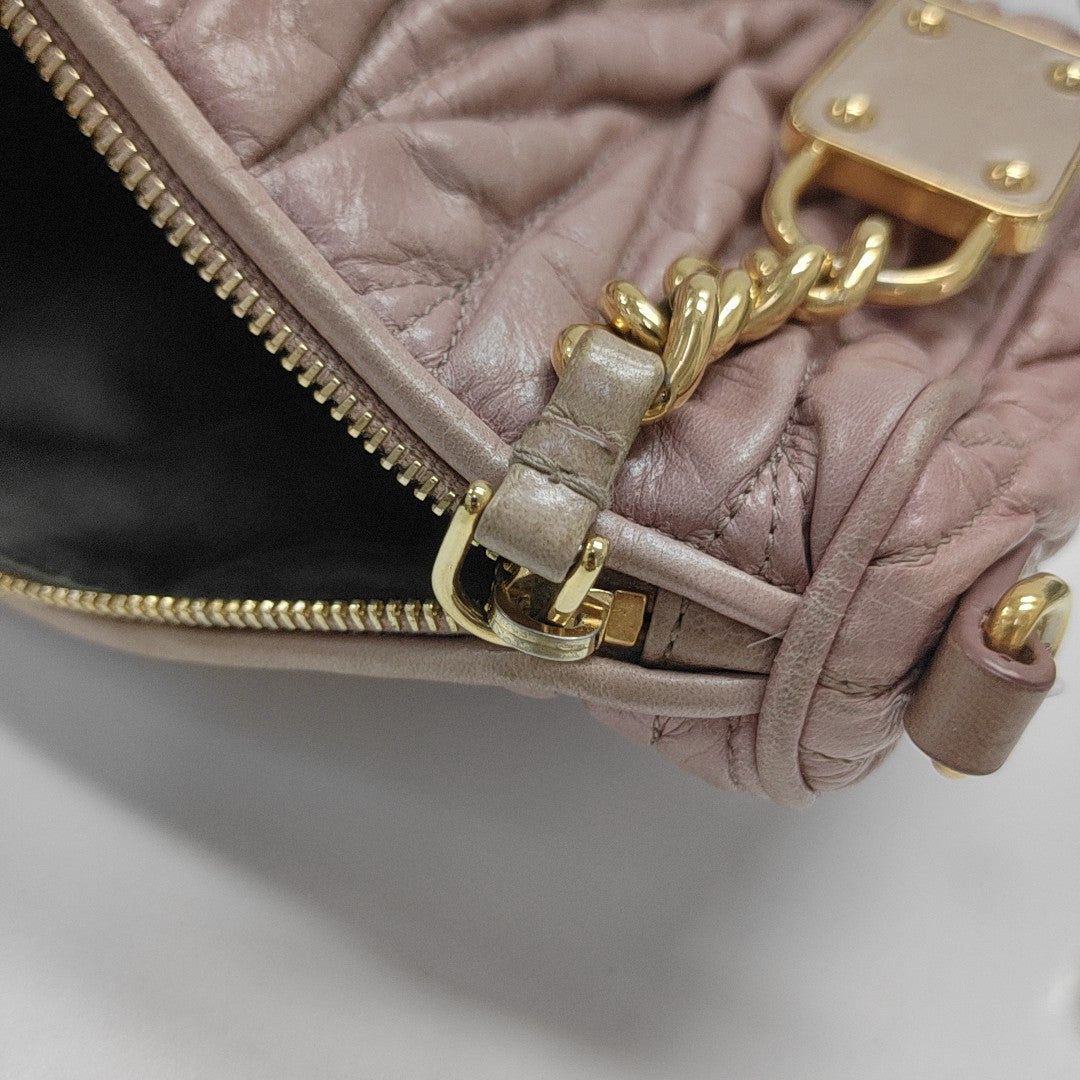 Quilted Lambskin Shoulder Bag Pink
