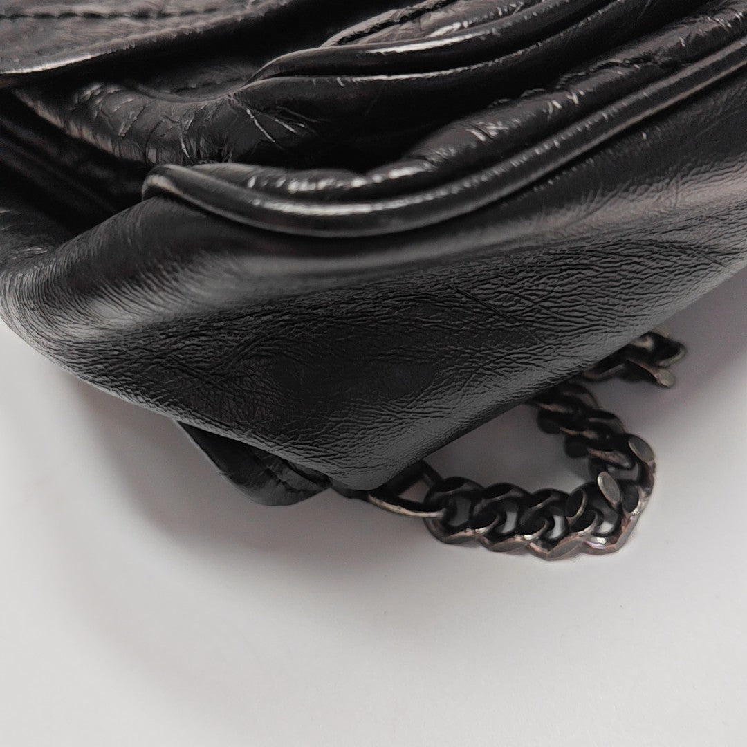 NIKI Medium Chevron Calfskin Black