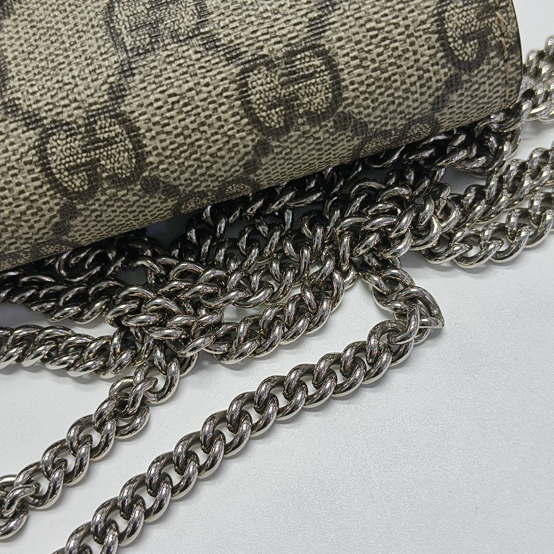 Dionysus Super Mini Monogram Coated Canvas Beige