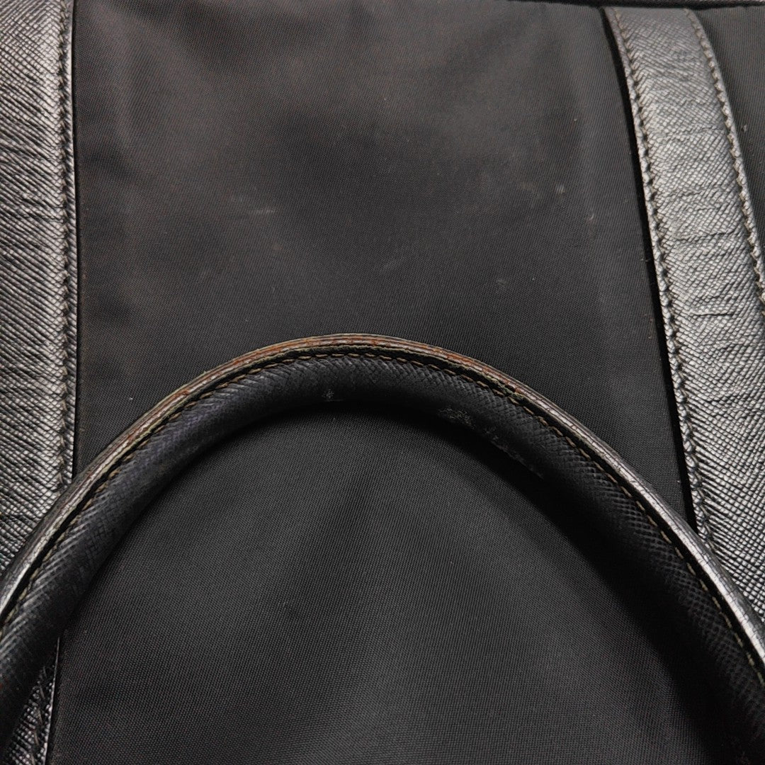 Nylon Top Handle Bag Black