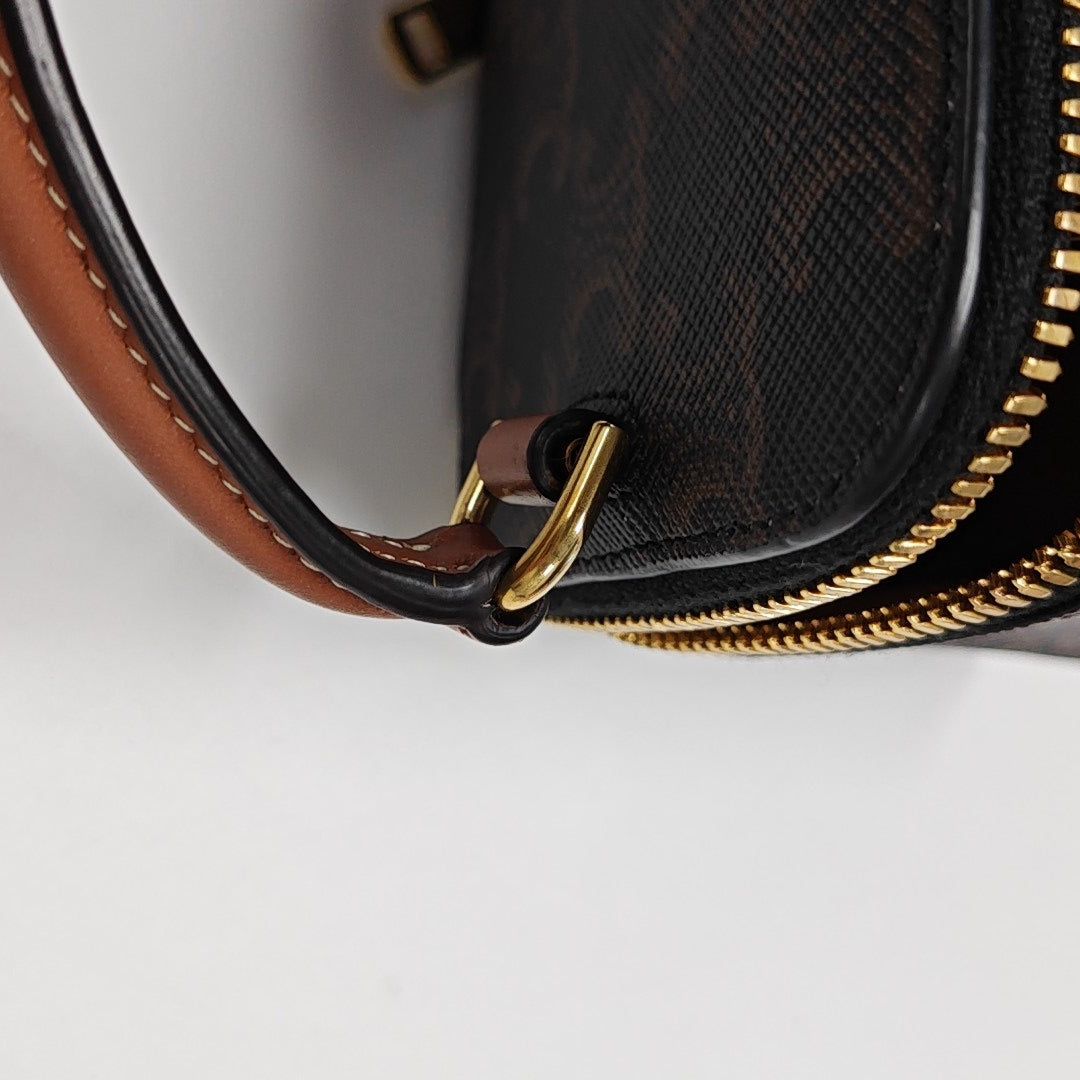 Coated Canvas Shoulder Bag Black