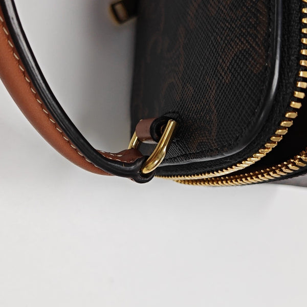 Coated Canvas Shoulder Bag Black