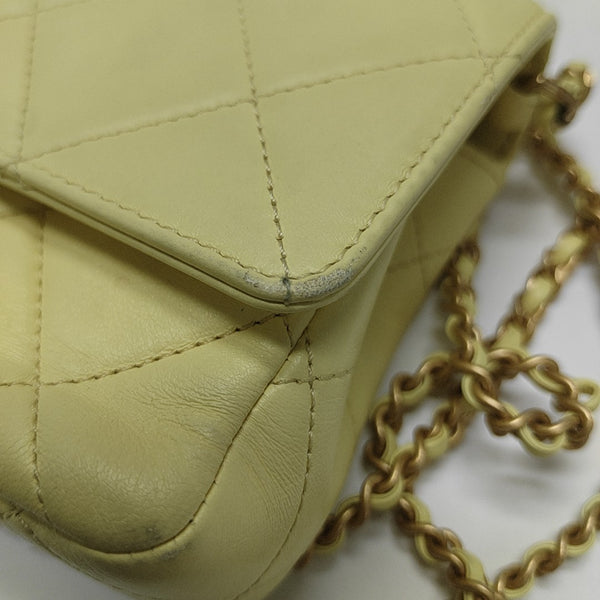 Quilted Lambskin Shoulder Bag Yellow