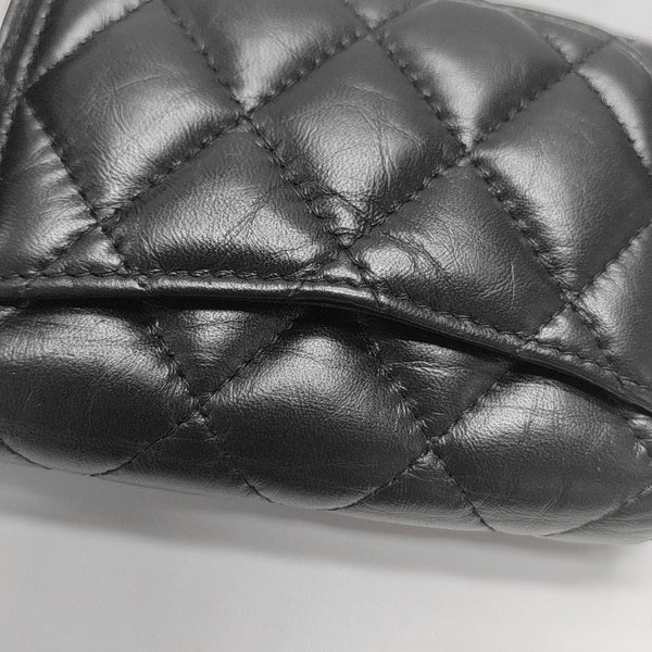 2.55 225 (small) Quilted Calfskin Black Card Holder