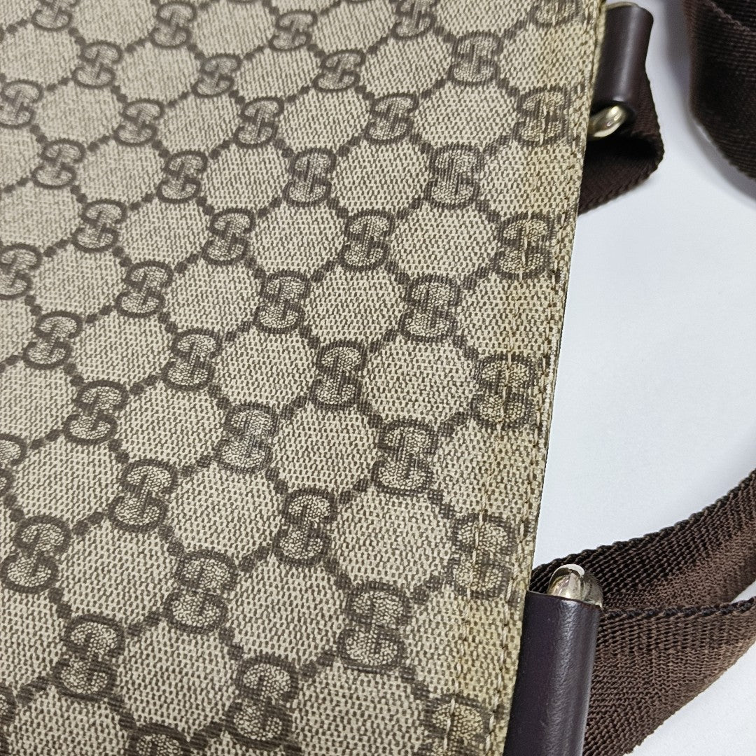 Monogram Coated Canvas Crossbody Bag Beige