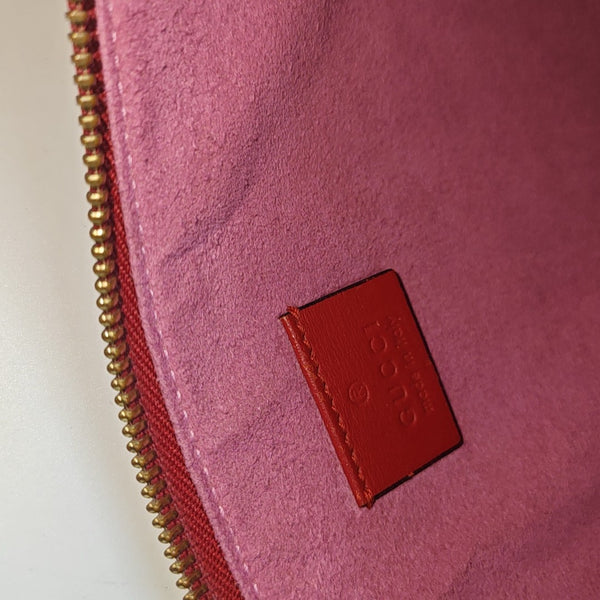 Coated Canvas Clutch Brown