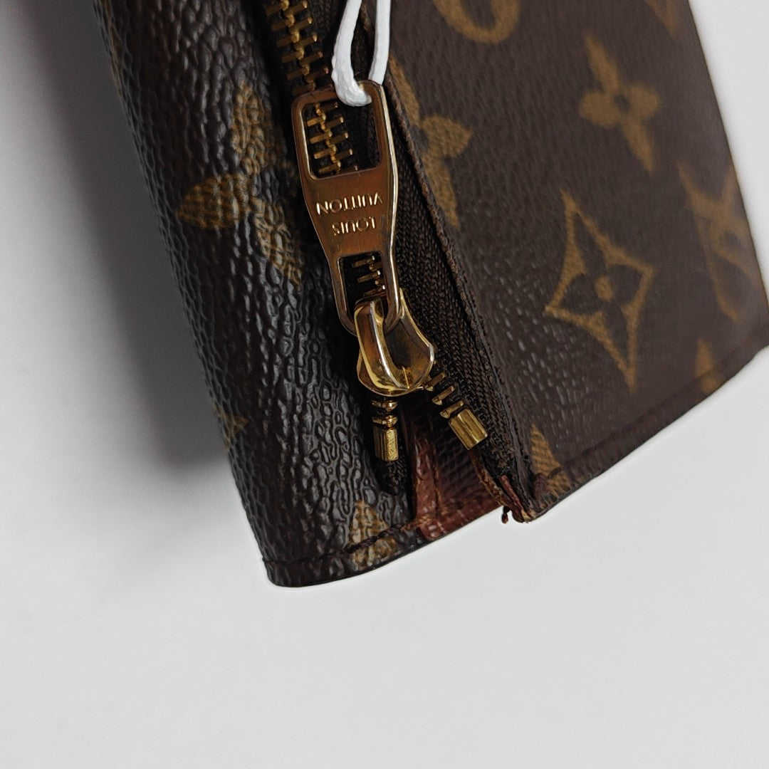 ANAIS Monogram Coated Canvas Brown Wallet