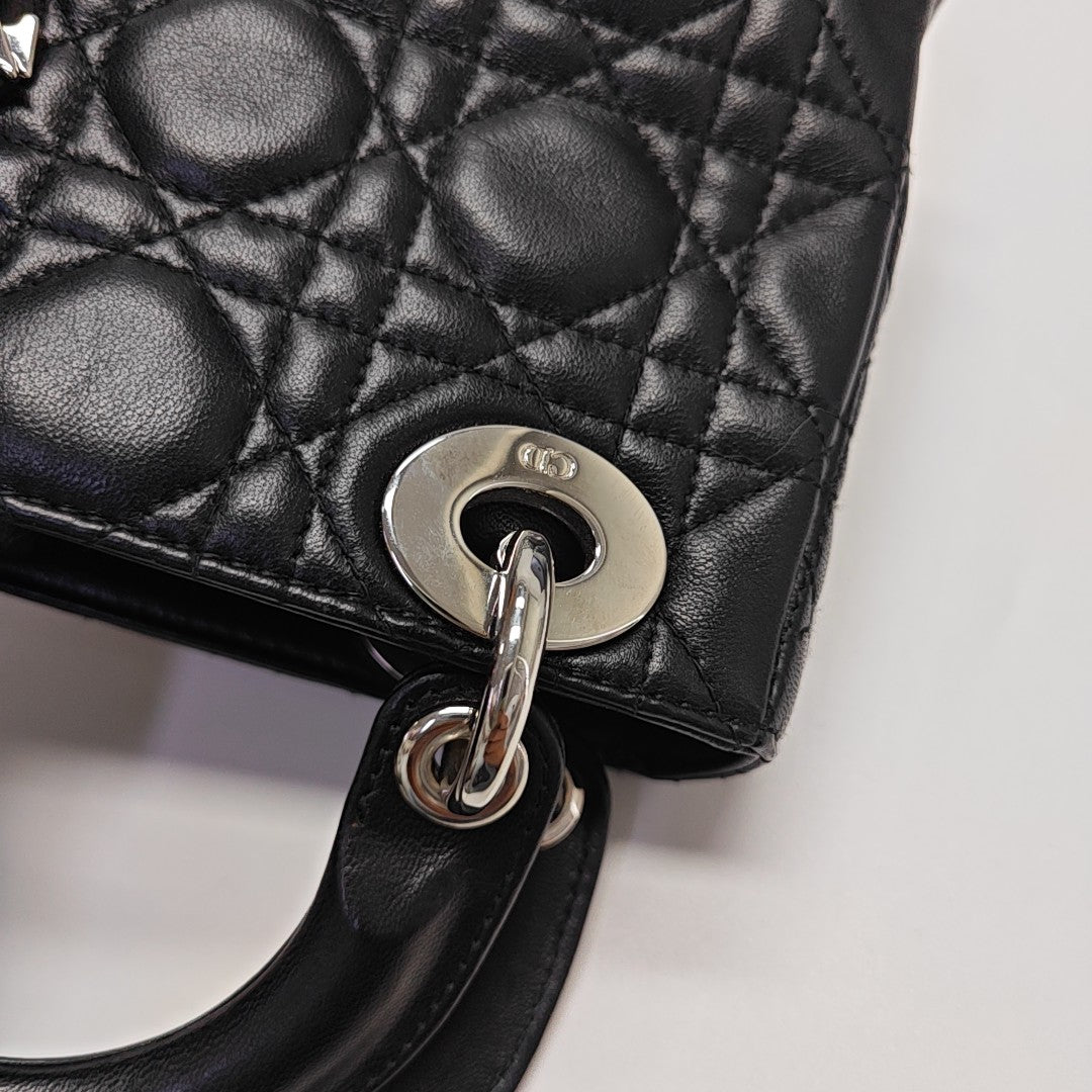 Lady Dior Mini Cannage Lambskin Black