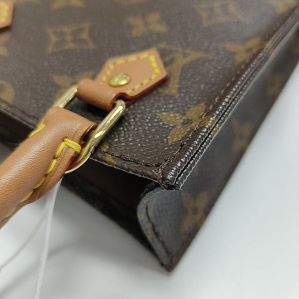 SAC PLAT Mini Monogram Coated Canvas Brown