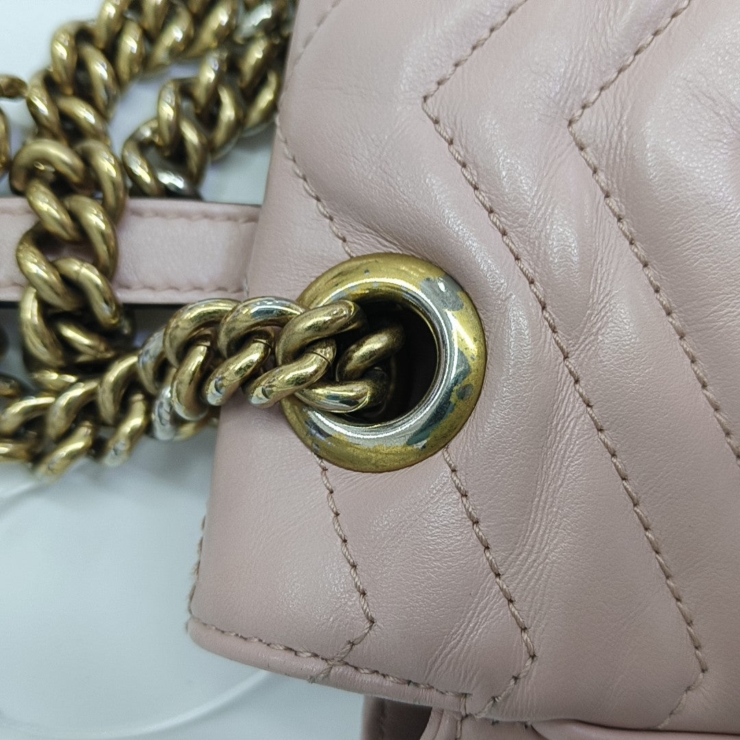 GG Marmont Medium Quilted Calfskin Pink