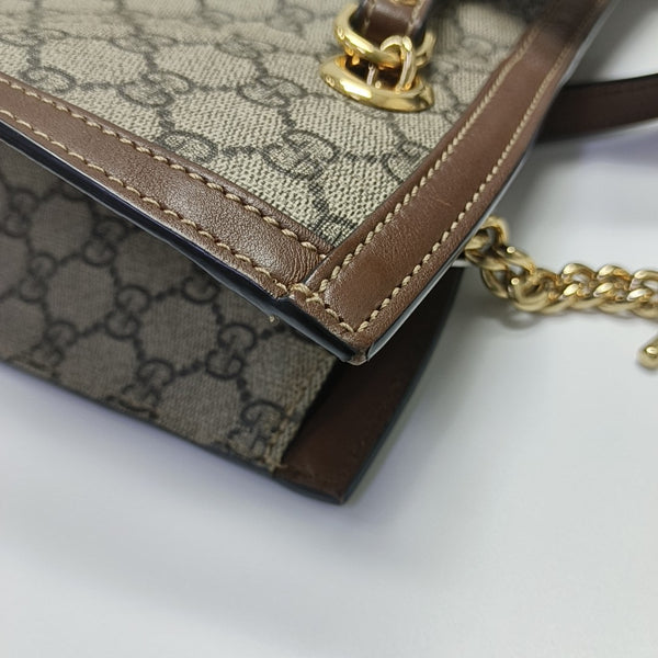 Padlock Medium Monogram Coated Canvas Beige