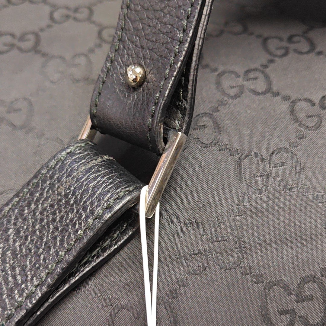 Monogram Nylon Shoulder Bag Black