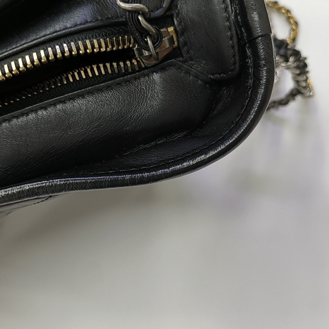 GABRIELLE Small Quilted Vintage Calf Black