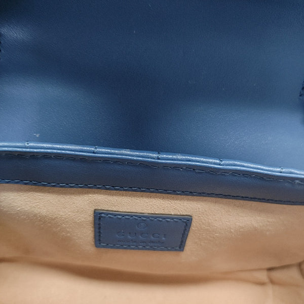 GG Marmont Mini Quilted Calfskin Blue
