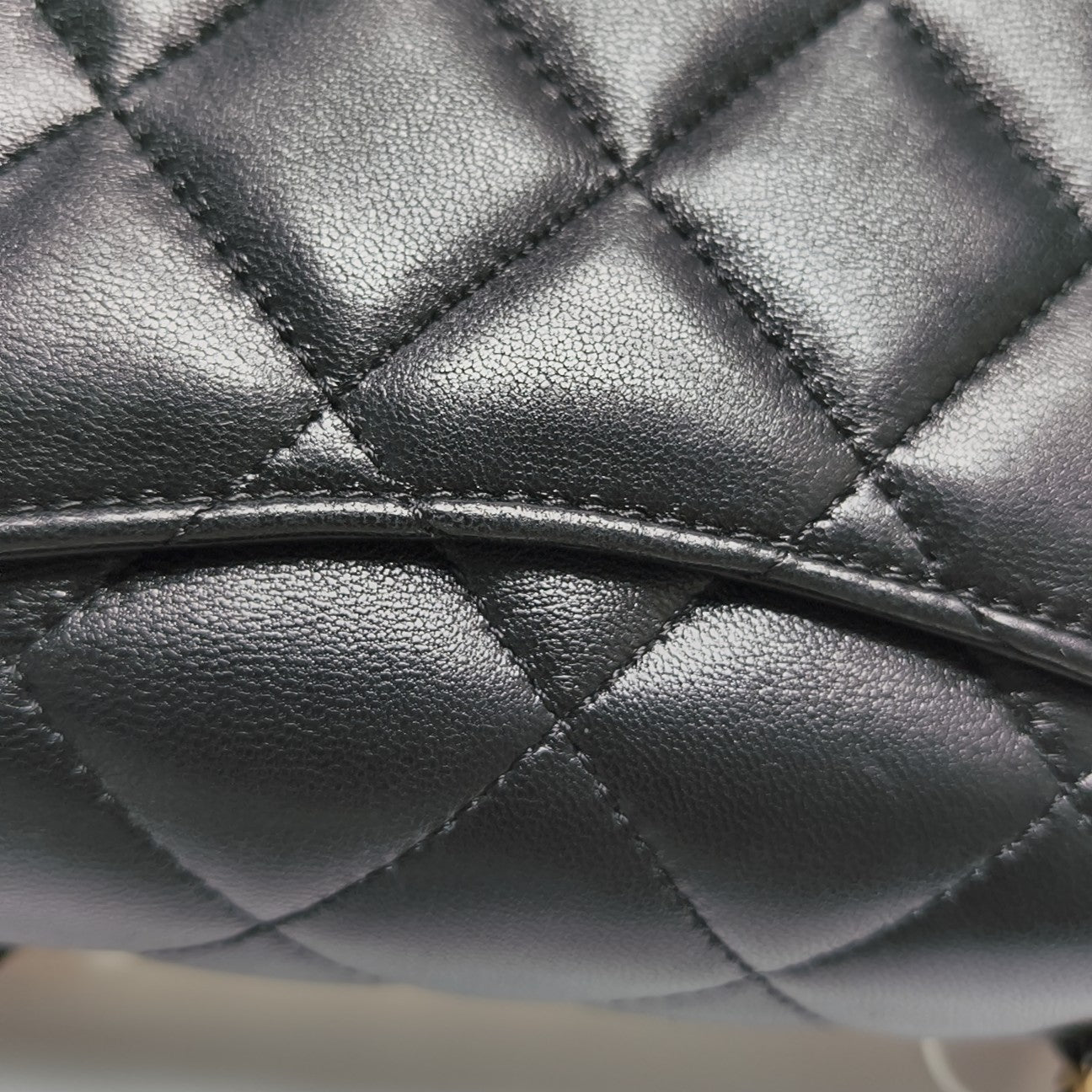 Quilted Lambskin Shoulder Bag Mini Black