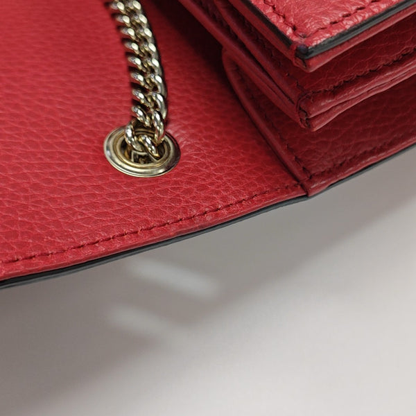 Interlocking G Small Calfskin Red