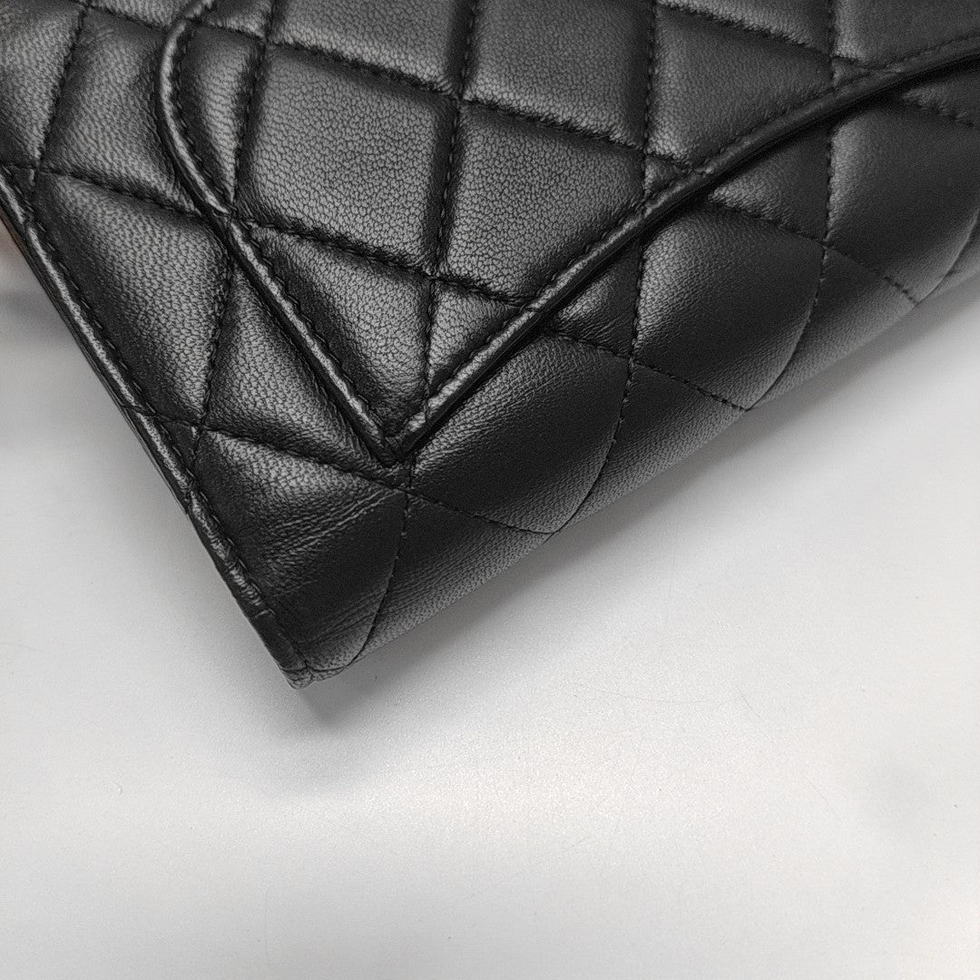 CLASSIC FLAP Mini Quilted Lambskin Black Wallet