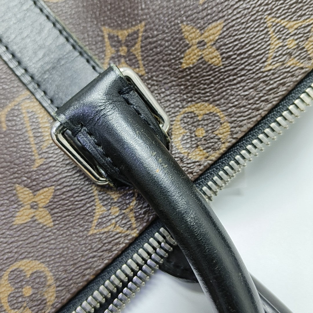 KEEPALL 45 Monogram Coated Canvas Brown