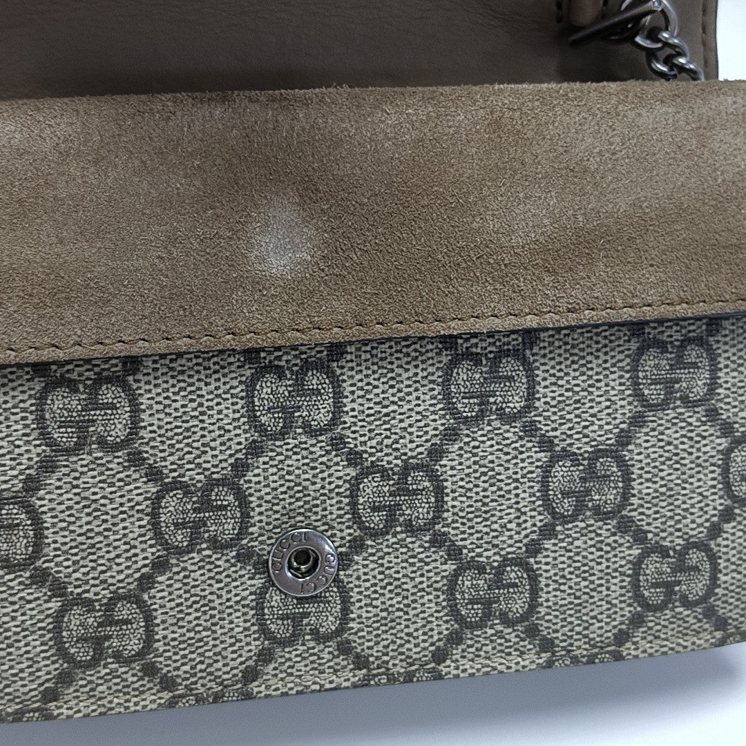 Dionysus Super Mini Monogram Coated Canvas Beige