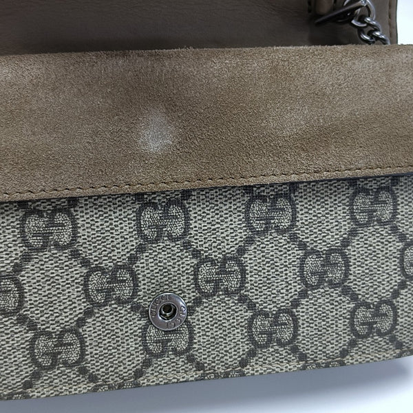 Dionysus Super Mini Monogram Coated Canvas Beige