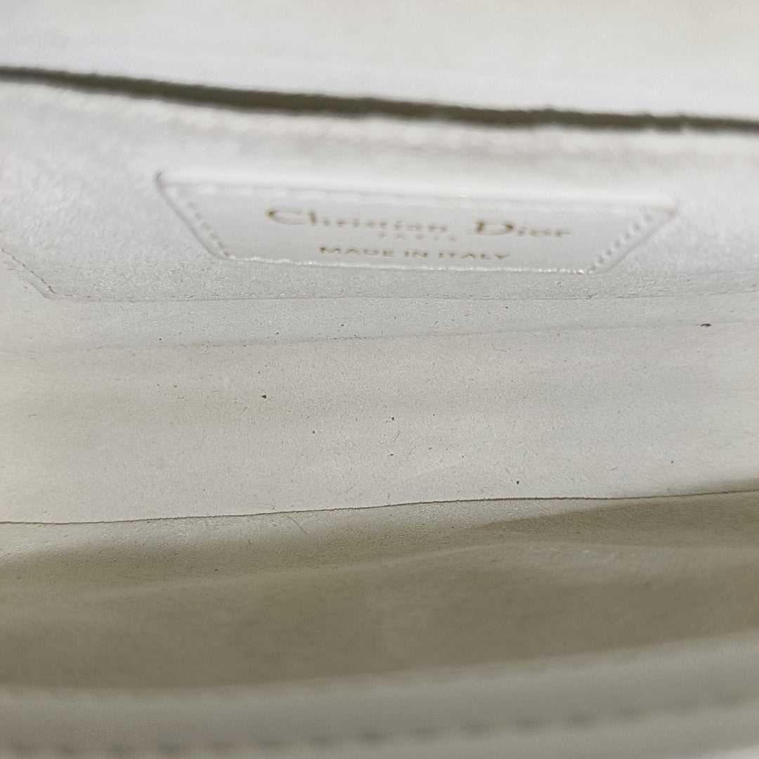 Cannage Calfskin Shoulder Bag Mini White