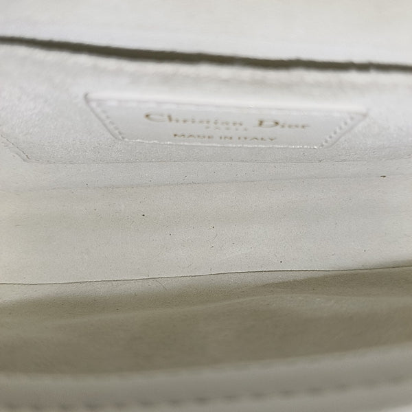 Cannage Calfskin Shoulder Bag Mini White