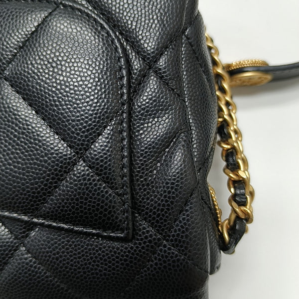 CLASSIC FLAP Mini Quilted Grained Calfskin Black