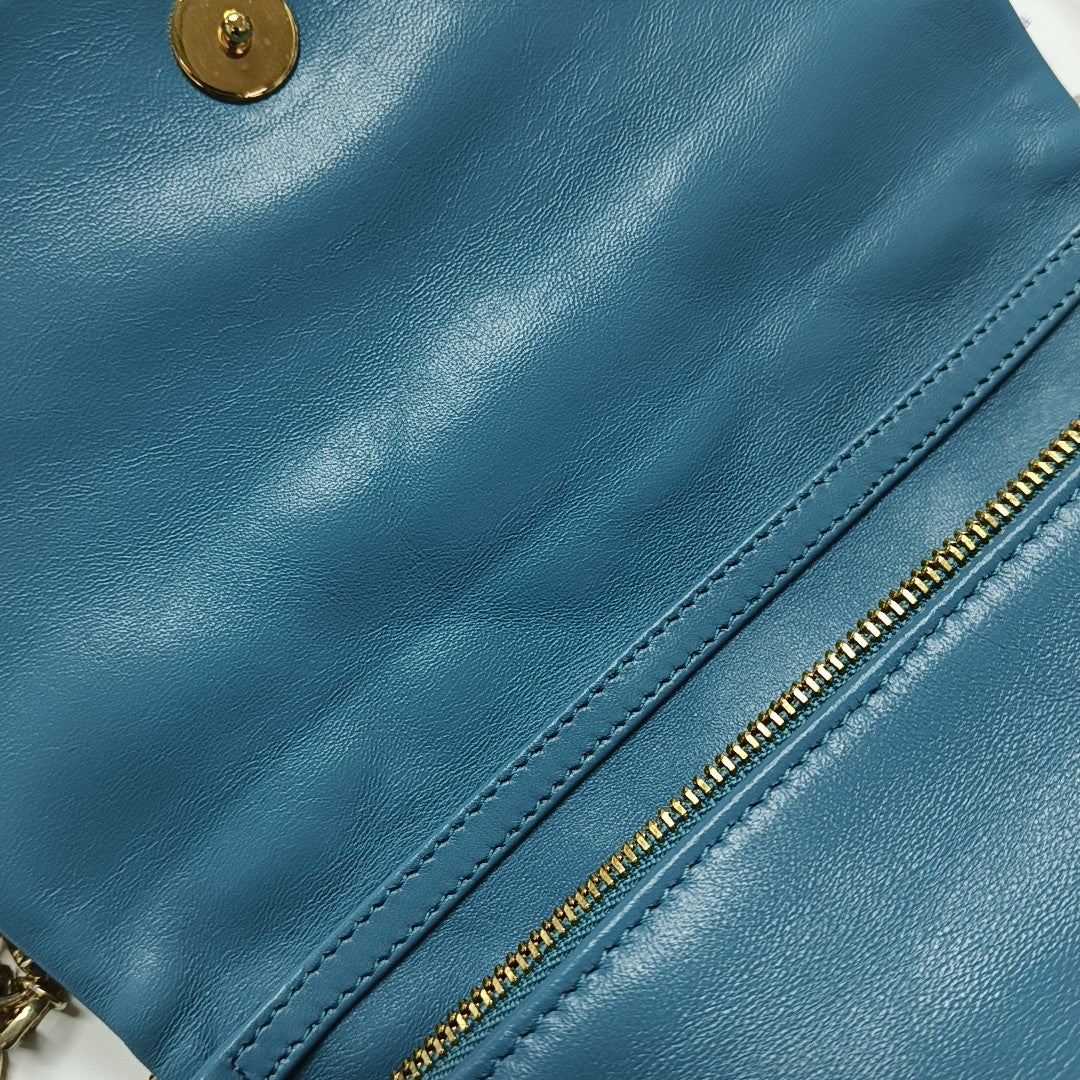 Dior Caro Small Cannage Calfskin Blue