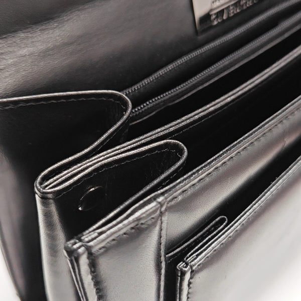 Calfskin Top Handle Bag Black