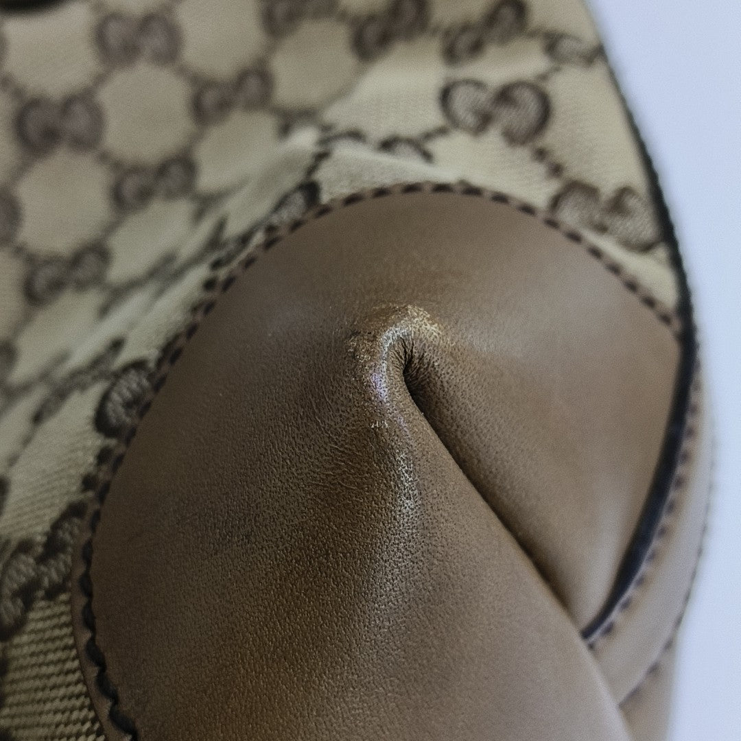 Monogram Canvas Shoulder Bag Brown