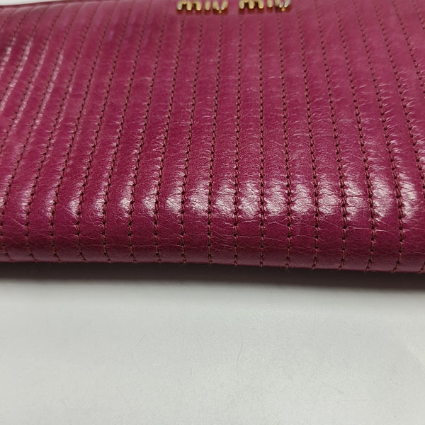 Miu Délice Quilted Lambskin Red Wallet