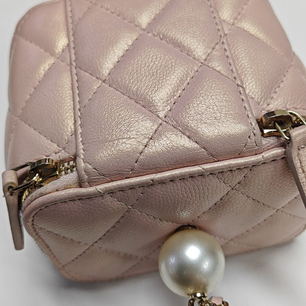 Quilted Calfskin Top Handle Bag Pink