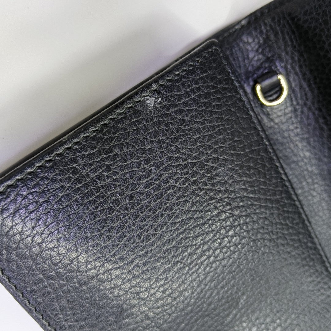 Interlocking G Small Calfskin Black