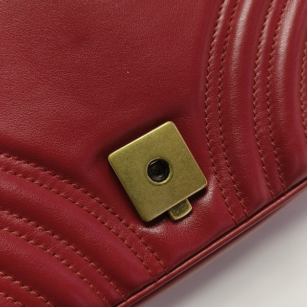 GG Marmont Small Quilted Calfskin Red