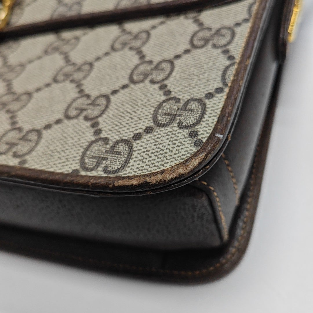 Monogram Coated Canvas Shoulder Bag Brown