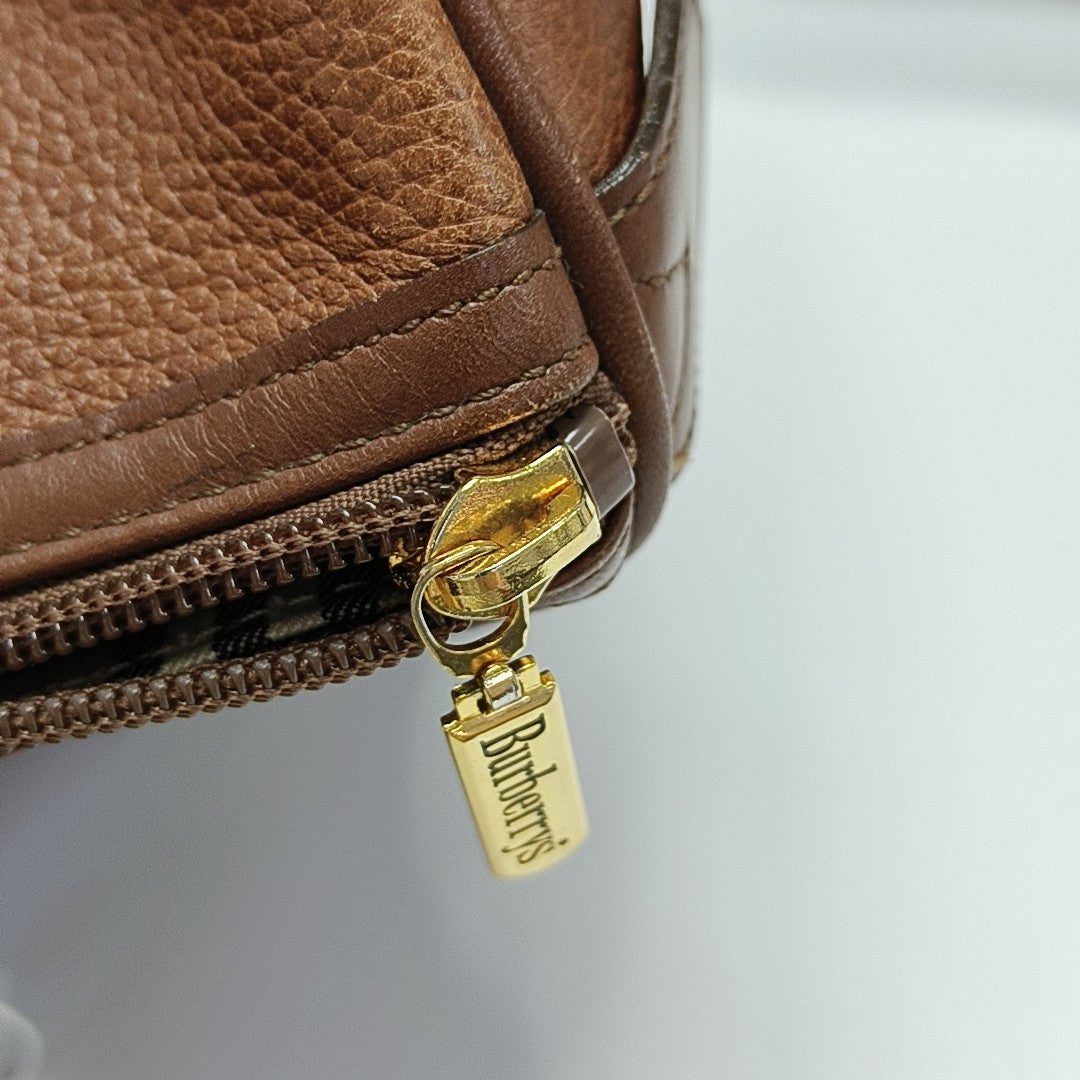 Calfskin Top Handle Bag Brown