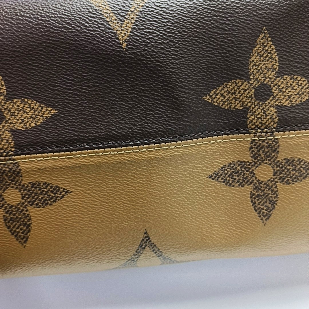 Authenticated pre-owned  ONTHEGO GM Monogram Coated Canvas Brown - Tote Bag at Looply