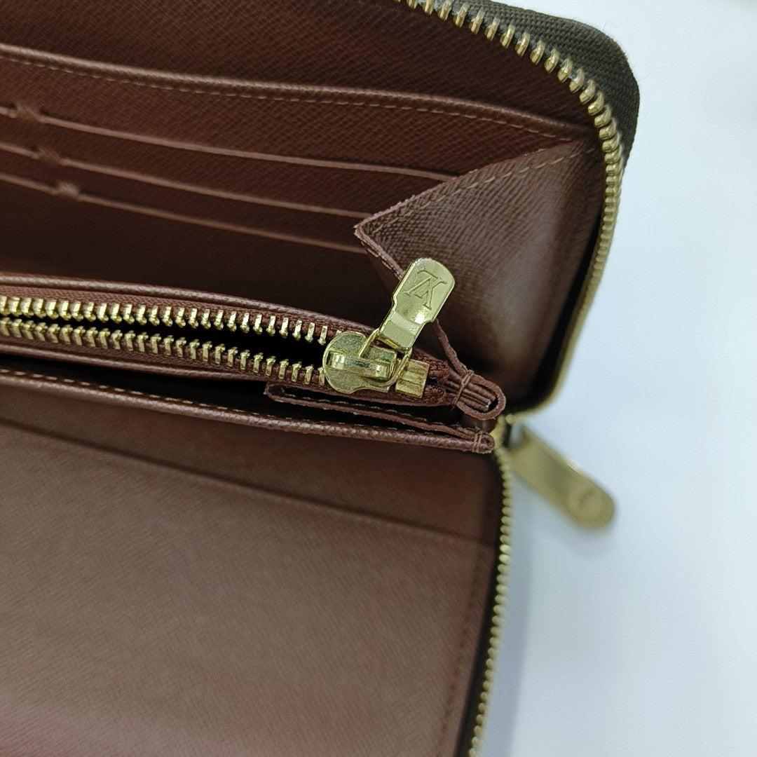 ZIPPY Monogram Coated Canvas Brown Wallet