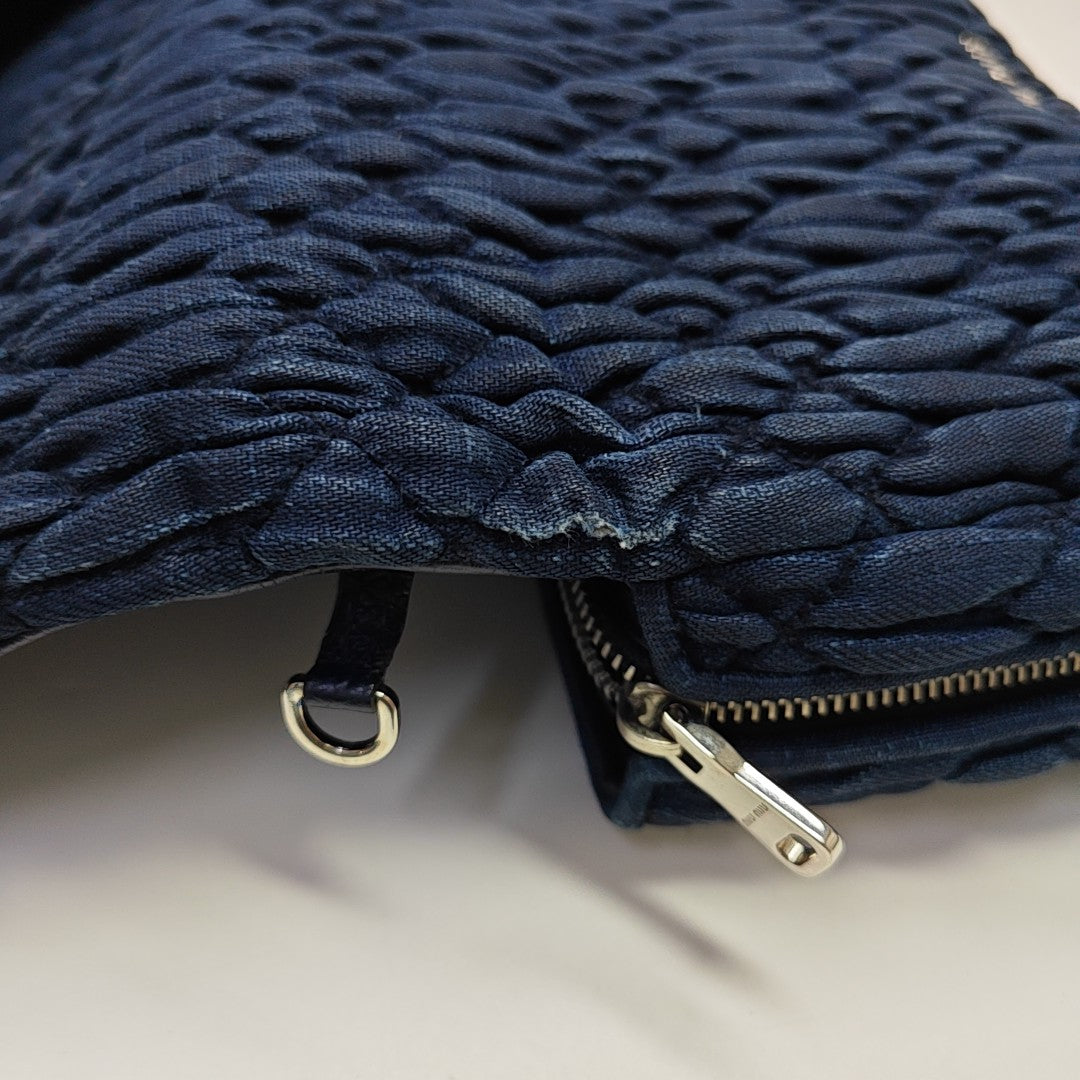 Crystal Quilted Fabric Blue