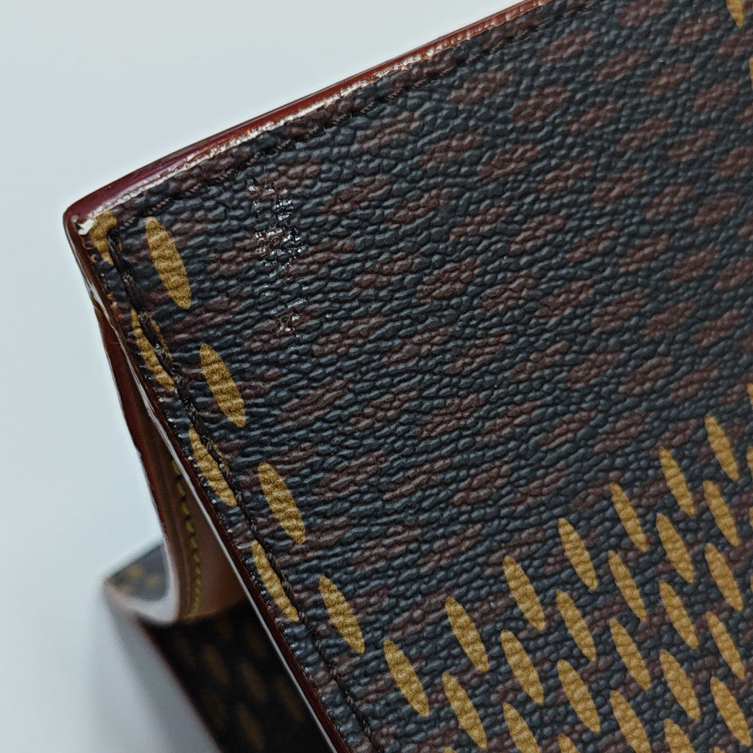 SAC PLAT Damier Ebene Coated Canvas Brown