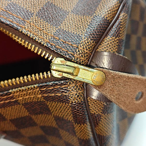 Authenticated pre-owned  SPEEDY 30 Damier Ebene Coated Canvas Brown - Top Handle Bag at Looply